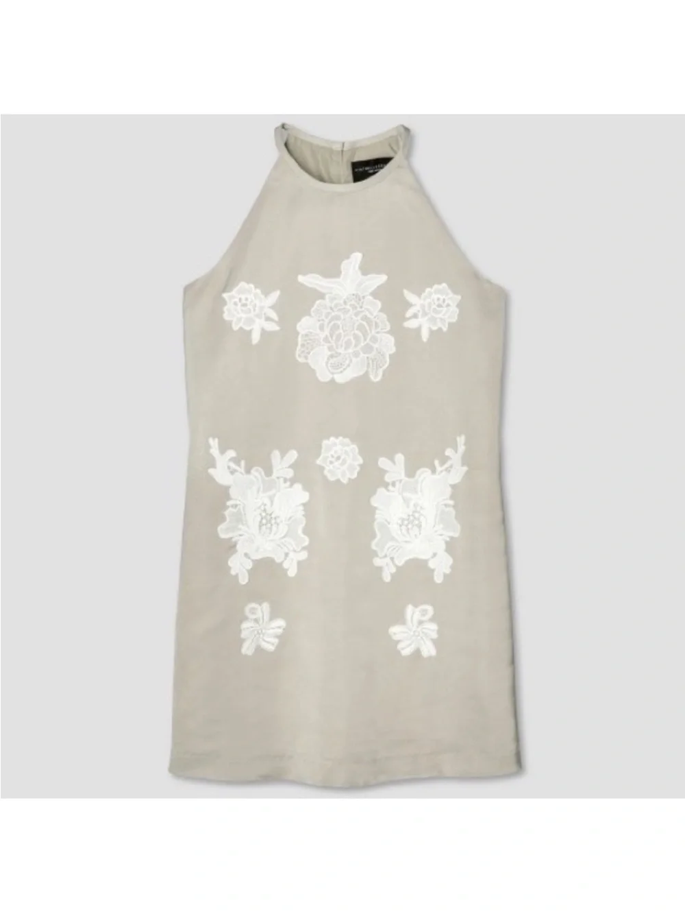 Victoria Beckham x Target girls sz XL khaki sage mist sundress floral appliqués